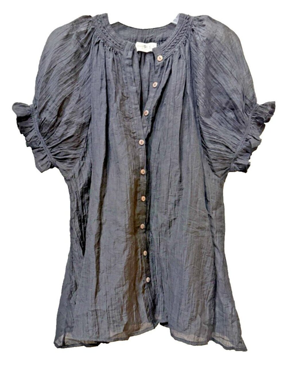 Natural Life Sweetest Swing Top Blouse L Romantic Coquette Sheer Feminine Black